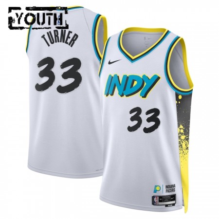 Indiana Pacers Myles Turner Nike 2024-25 City Edition Valkoinen Lasten Pelipaidat Swingman